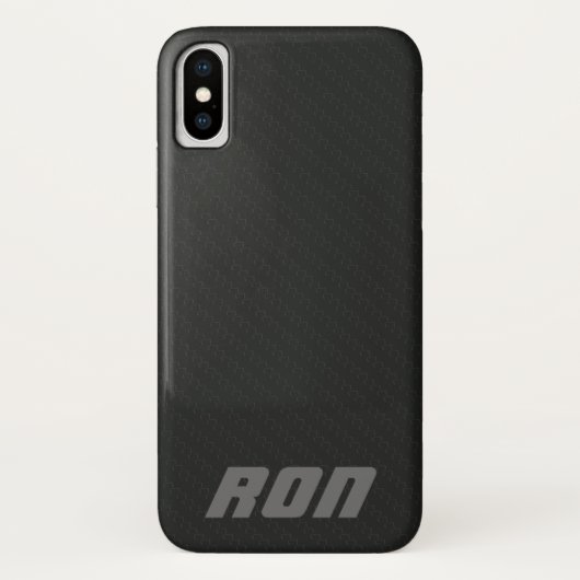 デラックスブラックシミュレート炭素繊維iPhone Xケース Case-Mate iPhoneケース (裏面)