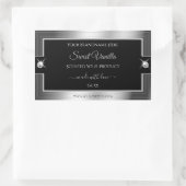 デラックスブラックシルバーシャイニーブリリアントプロダクトラベル 長方形シール (バッグ)