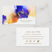 デラックスブルーオレンジユニーク金ゴールド名刺 名刺 (正面/裏面)