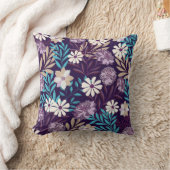 デラックスブルー&ブルゴーニュフローラ装飾用クッション クッション (ブランケット)