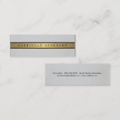 デラックスホワイトレザーブラック金ゴールドメタリックトリム スキニー名刺 (正面/裏面)