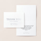 デラックス悔やみや弔慰サンキューカードシルバーフォイル 箔カード (ディスプレー)