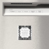 デラックス日付の結婚ヴィンテージレース白を保存 マグネット (インサイチュ (食洗機))