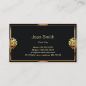 デラックス金ゴールドフレーム内装デザイン名刺 名刺 (裏面)