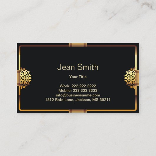 デラックス金ゴールドフレーム内装デザイン名刺 名刺 (裏面)