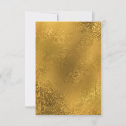 デラックス金ゴールドブラウンヴィンテージウェディングRSVPカード 出欠カード (裏面)