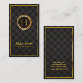 デラックス金ゴールドモノグラムバーテンダービジネスカード 名刺 (正面/裏面)