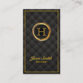 デラックス金ゴールドモノグラムビューティシアン名刺 名刺 (正面)