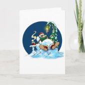 デラックス雪だるま冷却折畳みカード サンキューカード (正面)