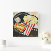 デラックス鮮やかフィルムバフ劇場モチーフ – スクエア壁時計 (ホーム)