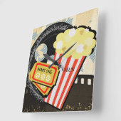 デラックス鮮やかフィルムバフ劇場モチーフ – スクエア壁時計 (傾斜)