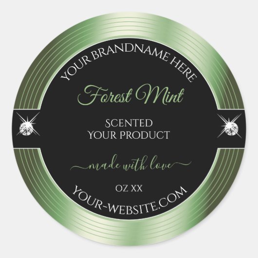 デラックス ブラックフォレスト グリーン ブリリアント 製品ラベル ラウンドシール (正面)