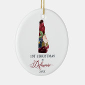 デラパーソナライズされたウェアDEでのフローラ第1クリスマス セラミックオーナメント (右)