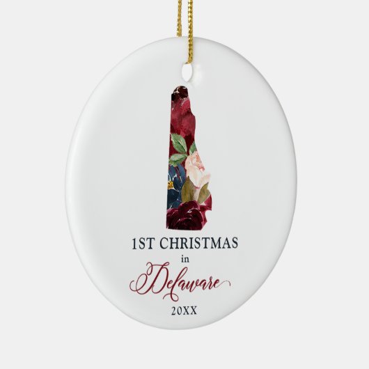 デラパーソナライズされたウェアDEでのフローラ第1クリスマス セラミックオーナメント (右)