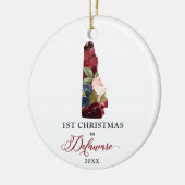 デラパーソナライズされたウェアDEでのフローラ第1クリスマス セラミックオーナメント (左)