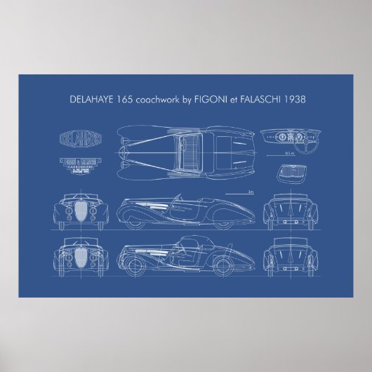 デラヘー165フィゴニ・エ・ファラスキブループリント ポスター (正面)