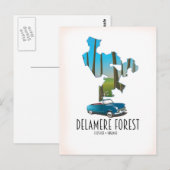 デラメレフォレストチェシャーイングランドの地図 ポストカード (正面/裏面)