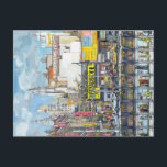 デランシー通りニューヨークシティスケッチ ポストカード<br><div class="desc">ニュー絵を描ヨーク市のデランシー通りと地下鉄の駅のアクリルスケッチ、ローワーイーストサイド</div>