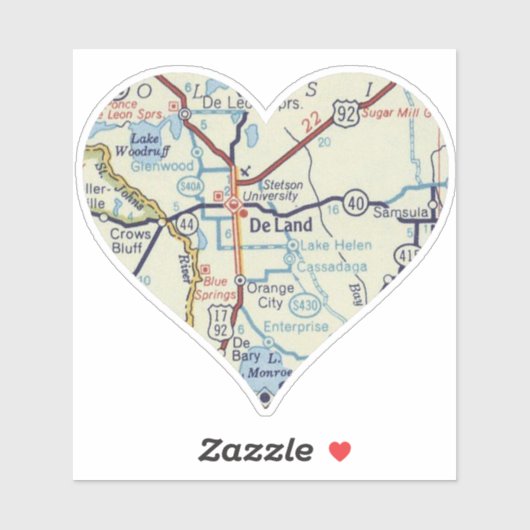 デランドフロリダヴィンテージの地図 シール (シート)