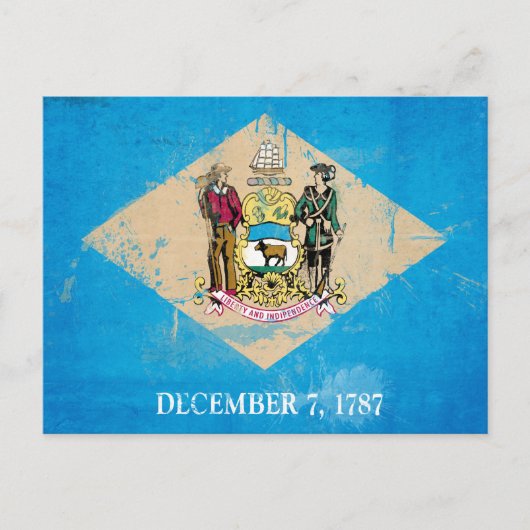 デラ動揺してウェア国旗 ポストカード (正面)