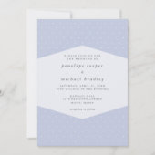 デリケートかわいらしドッ結婚トブルー 招待状 (正面)