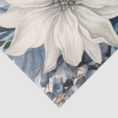 デリケートかわいらしパステルブルーウォーターカラー花模様 薄葉紙 (詳細)