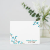 デリケートさくらんぼカスタム花フラットノートカード 招待状 (スタンド正面)