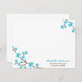 デリケートさくらんぼカスタム花フラットノートカード 招待状 (正面/裏面)