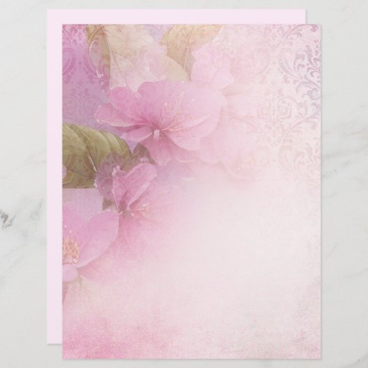 デリケートさくらんぼブロッサム&ダマスクレープブック紙 (正面/裏面)