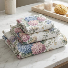 デリケートなアジサイの花 バスタオルセット
