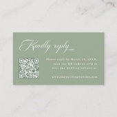 デリケートなエレガントなウェディングセージグリーンRSVP エンクロージャーカード (正面)