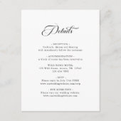 デリケートなエレガントなウェディングブラック&ホワイト詳細 エンクロージャーカード (正面)