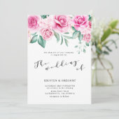 デリケートなガーデンフローラエレガントなウェディング招待状 招待状 (スタンド正面)