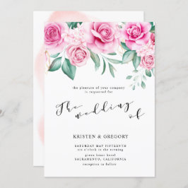 デリケートなガーデンフローラエレガントなウェディング招待状 招待状