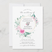 デリケートなガーデンフローラエレガントなウェディング招待状 招待状 (正面)