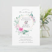 デリケートなガーデンフローラエレガントなウェディング招待状 招待状 (スタンド正面)