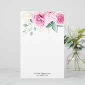 デリケートなガーデンフローラモノグラム文房具紙 便箋 (スタンド正面)