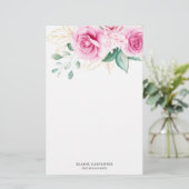 デリケートなガーデンフローラモノグラム文房具紙 便箋 (スタンド正面)