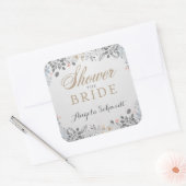 デリケートなガーデンブライダルシャワーシール スクエアシール (封筒)