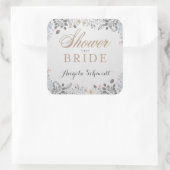 デリケートなガーデンブライダルシャワーシール スクエアシール (バッグ)