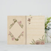 デリケートなクリームフローラジャーナルスクラップブック紙 (スタンド正面)