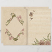 デリケートなクリームフローラジャーナルスクラップブック紙 (正面/裏面)
