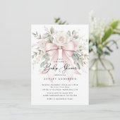 デリケートなコケット弓ベビーシャワー 招待状 (スタンド正面)