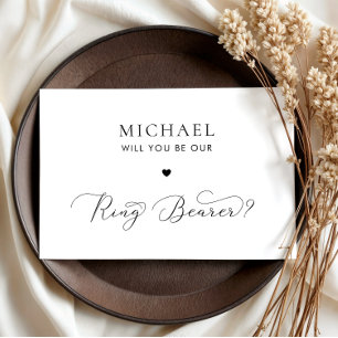 デリケートなスクリプトとハートリングや輪ベアラ提案カード 招待状