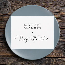 デリケートなスクリプトとハートリングや輪ベアラ提案カード 招待状