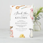 デリケートなスクリプトストックザキッチンブライダルシャワー 招待状 (スタンド正面)
