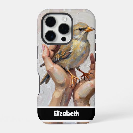 デリケートなスズメのデザイン iPhoneケース (裏面)