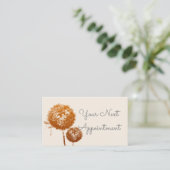 デリケートなタンポポ時計オンクリーム 名刺 (スタンド正面)