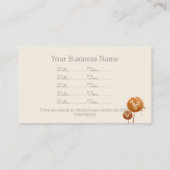 デリケートなタンポポ時計オンクリーム 名刺 (裏面)