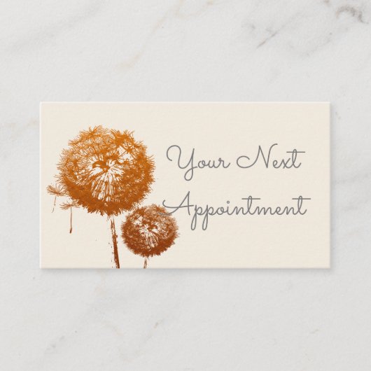 デリケートなタンポポ時計オンクリーム 名刺 (正面)